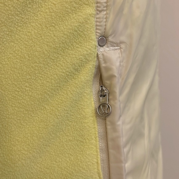 Lululemon Neon Yellow & White Quilted Fleece Jacket Size 8 - Picture 4 of 7